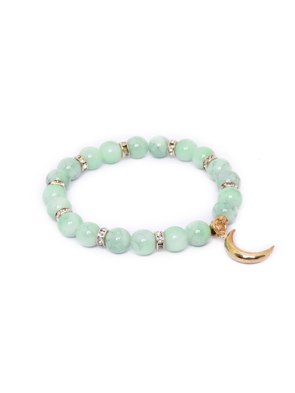 Beaded Fashion Green Bracelet Jewelry Crystal Gemstone Bangle for Girls - Picture 3 of 6